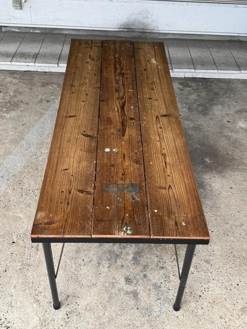 【高さ62.5cm】低め 作業台 テーブル 古材 アイアン インダストリアル