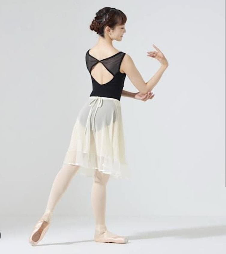 【極美品】チャコット バレエ スカート シフォン×チュール パイピング丈50cm