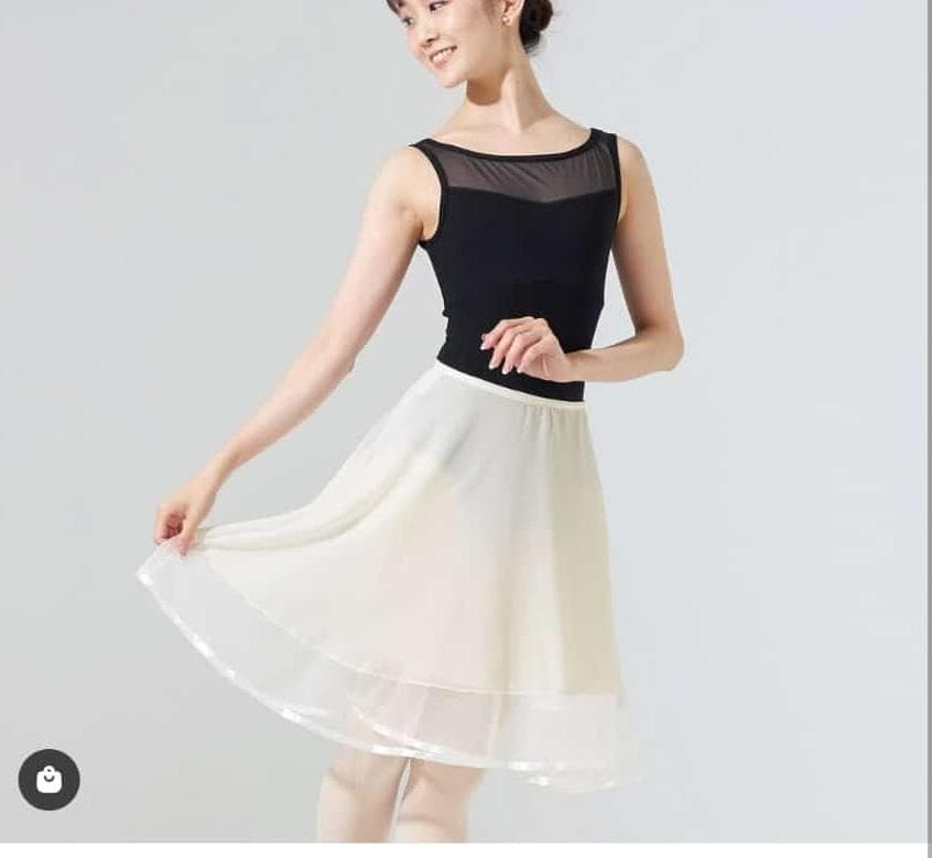 【極美品】チャコット バレエ スカート シフォン×チュール パイピング丈50cm