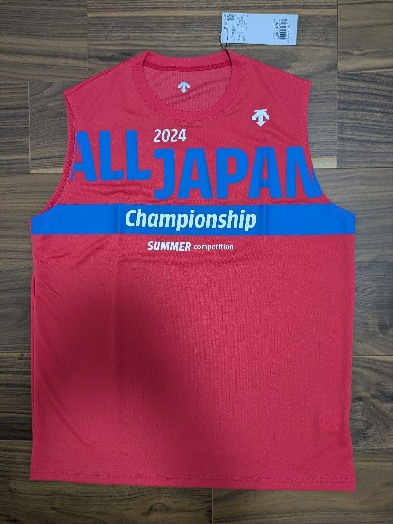 ☆レッド　インターハイ　DESCENTE　デサント　ノースリーブ　シャツ　国体