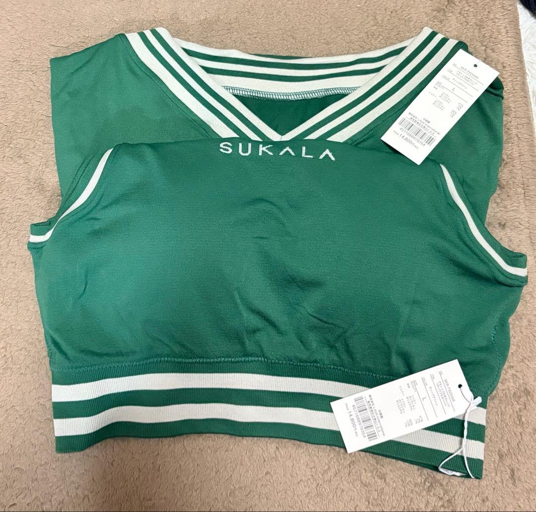 SUKALA ブラトップ付きカレッジVネックプルオーバー ヨガ・ピラティスウェア