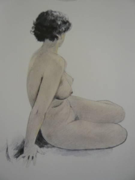 志村立美　素描　画集より　状態良好　新品額装付