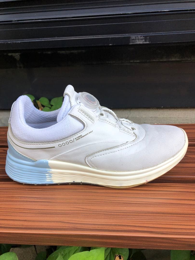 371番 美品ECCO ゴルフシューズ 38 24.0cmスパイクレス