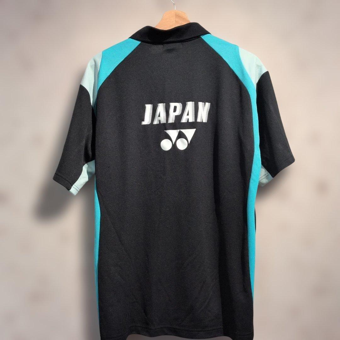 YONEX バトミントン　日本代表　ブラック/ターコイズ ポロシャツ