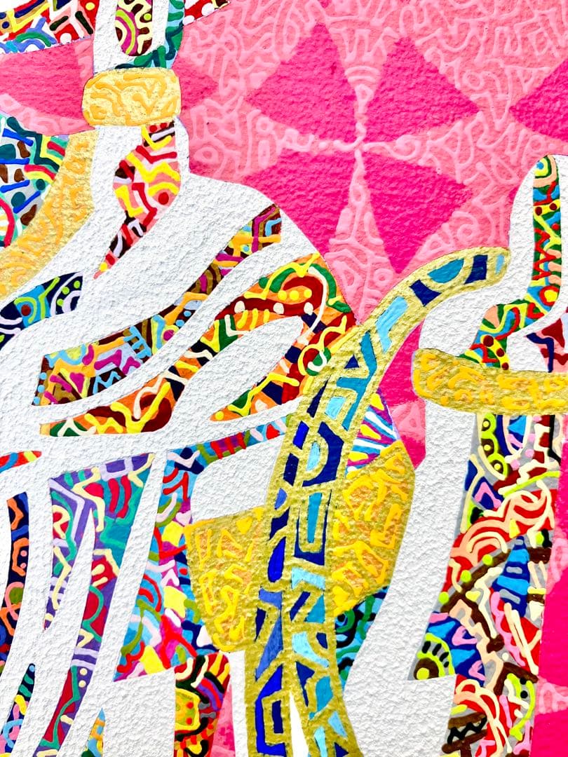 原画　不動明王　絵画　アクリル画　現代アート　細密画　手描き　一点物