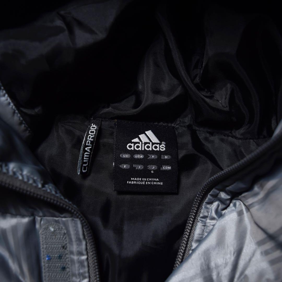 【美品】adidas ロングダウンベンチコート シルバーグレー ユニセックス S
