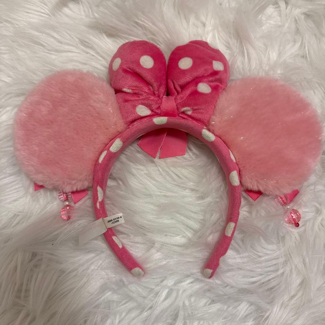 ディズニーカチューシャ ピンク イヤリング ミニー