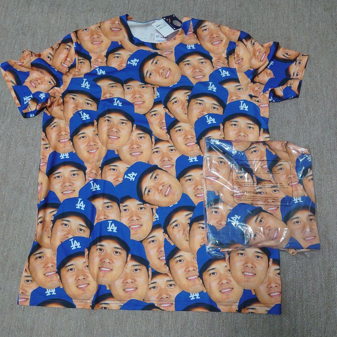FOCO 大谷翔平 ドジャース Tシャツ Ｌ 青 新品 未使用 顔だらけ 2枚