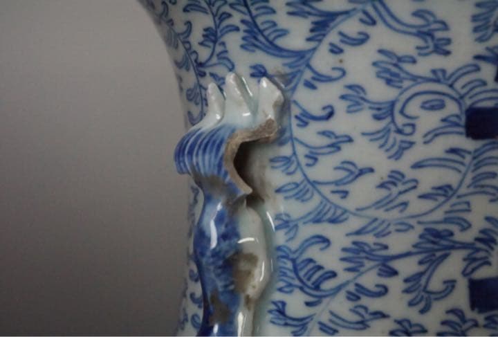 中国 美術 花瓶 壺 染付