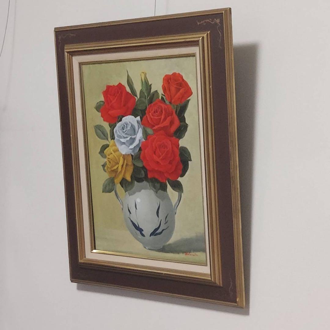 渡辺幸二　薔薇　原画　油絵