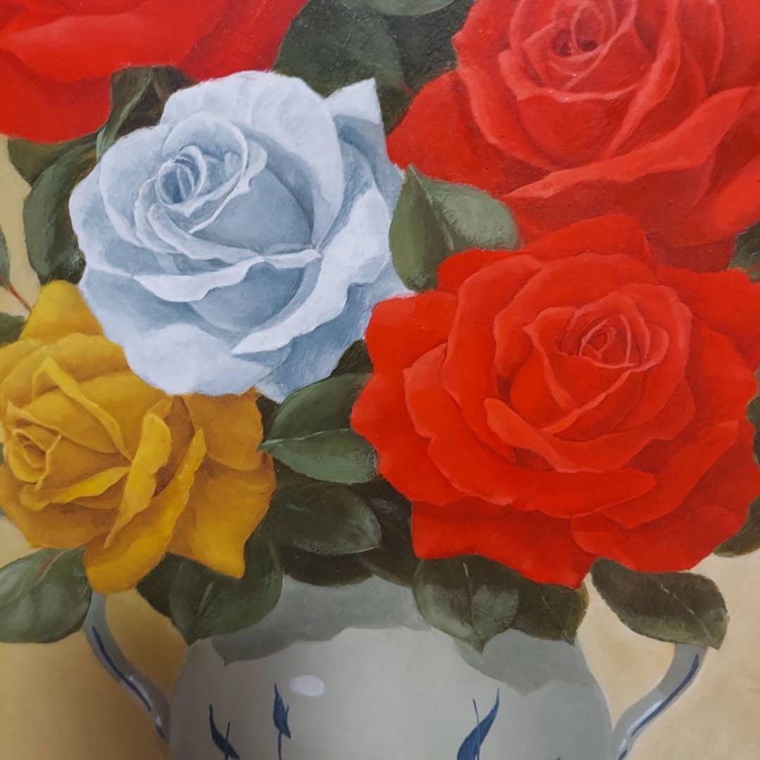 渡辺幸二　薔薇　原画　油絵