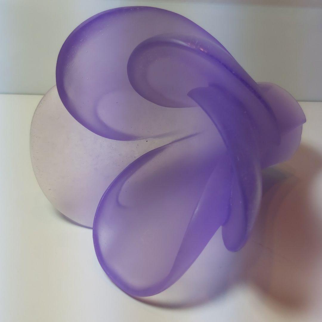 ドーム フランス クリスタル 花瓶 花器 新品 アネモネ パープル 希少 素敵