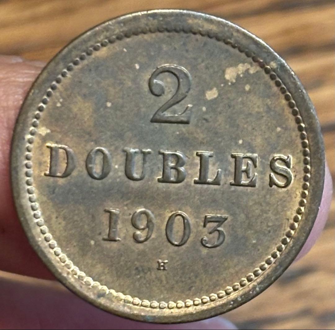 外国 英領ガーンジー島 2ダブル銅貨 1903年 1枚
