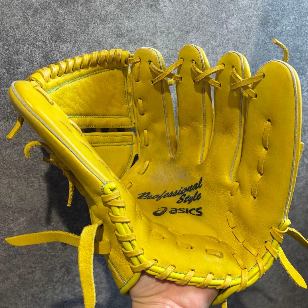 【大谷モデル】asics アシックス　軟式グローブ イエロー　 投手用