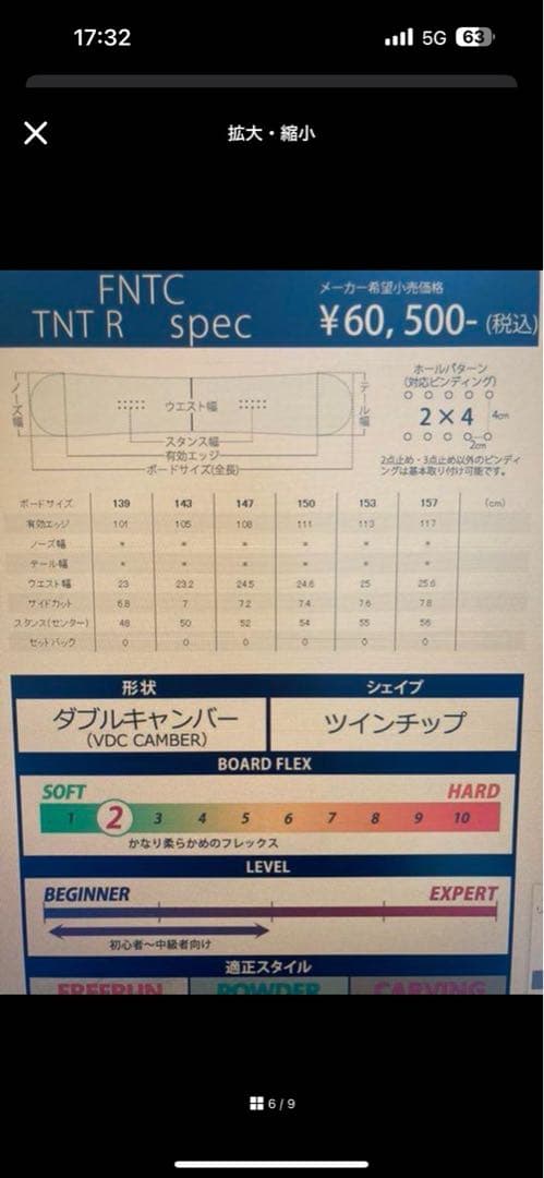 TNT FNTC スノーボード ホワイト/レッド/ブラック