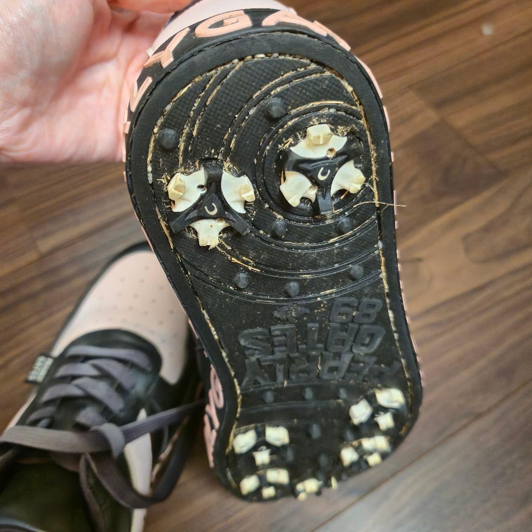 パーリーゲイツ ゴルフシューズ 24.5cm ピンク x ブラック