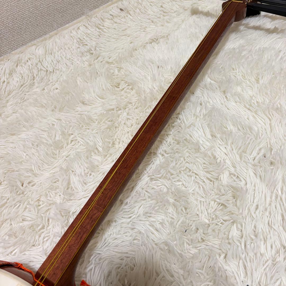 三味線　中棹　紫檀　丸打胴　和楽器　現状品　japan