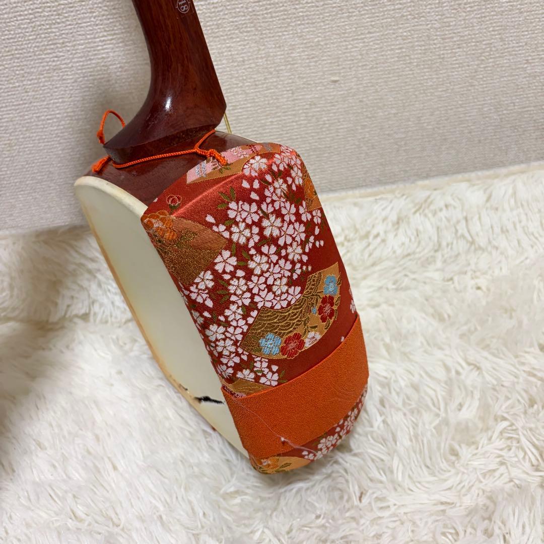 三味線　中棹　紫檀　丸打胴　和楽器　現状品　japan