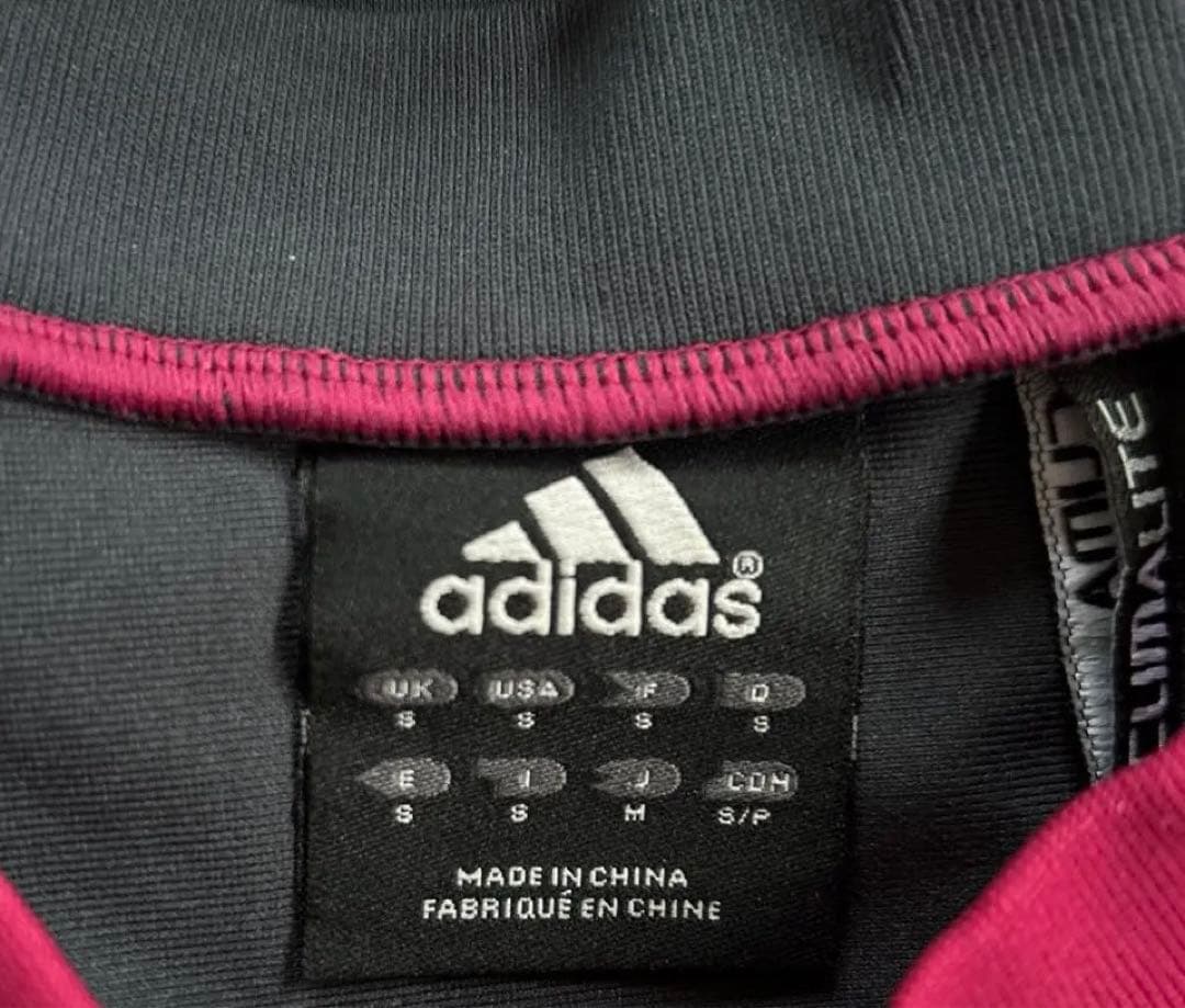 adidas 長袖トレーニングウェア グレー/ピンク Mサイズ