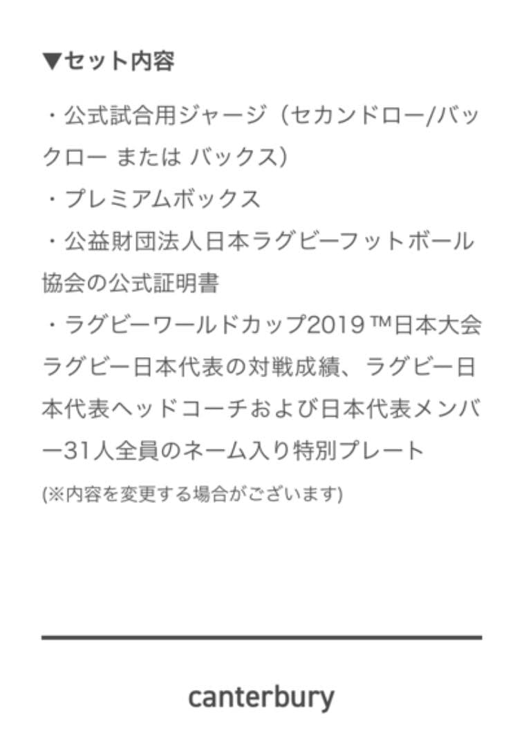 ☆限定品☆ラグビーワールドカップ日本代表公式試合用ユニフォーム Lサイズ