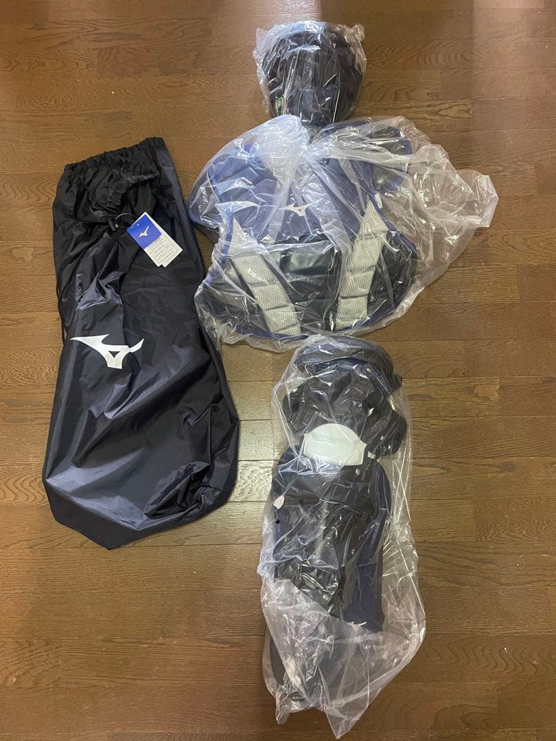 ミズノ限定　少年軟式用キャッチャー防具3点セット　パステルネイビー×黒　サイズS