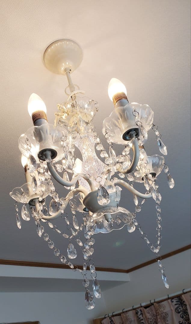 5灯シャンデリア 　エア・リゾーム 　LED電球付き　取付簡単 　天井照明