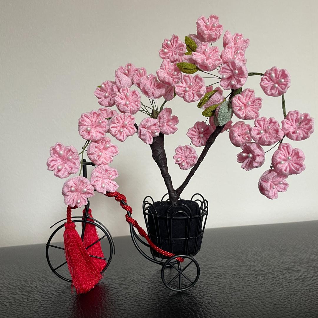 ひなまつり　しだれ桜　さくら　雛祭り　つまみ細工　ちりめん　桜　インドア花見