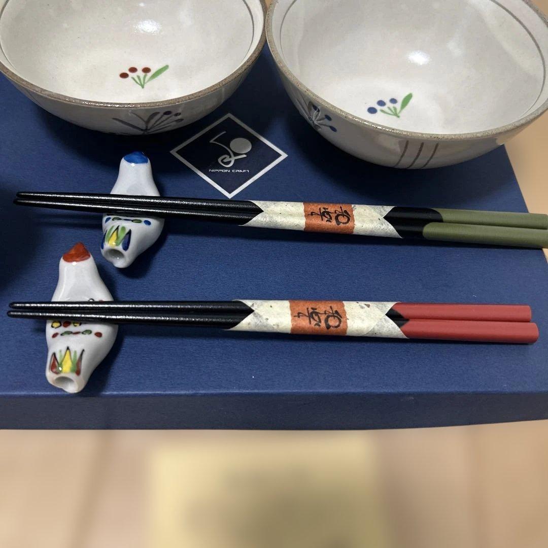 【NIPPON CRAFT】カップル用箸と茶碗等の食器セット
