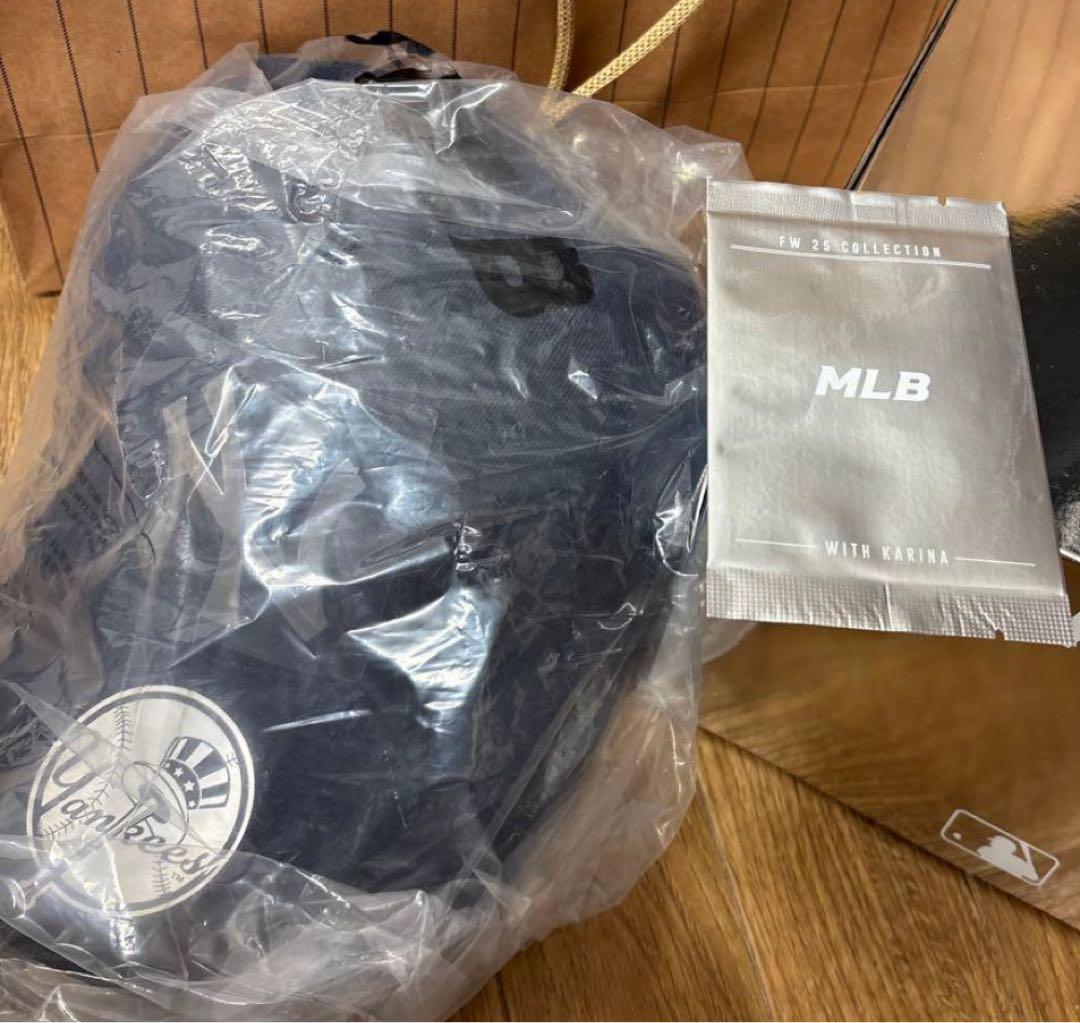 aespa カリナ MLB キャップ 帽子ネイビー KARINA トレカセット