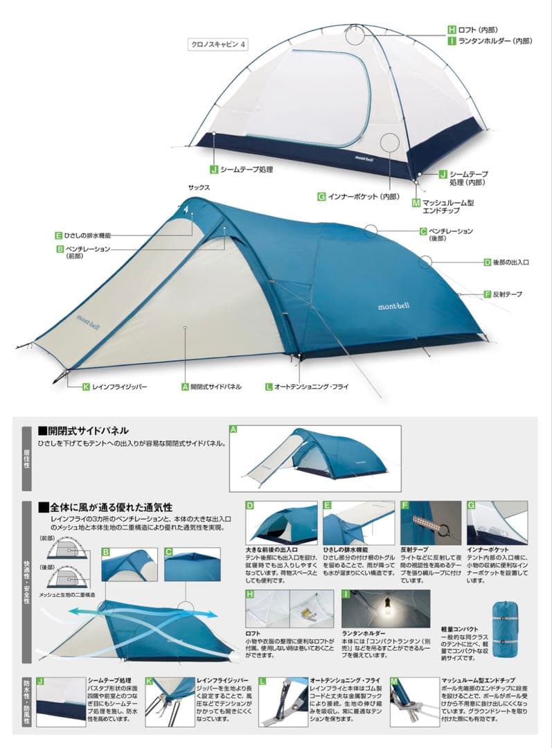 mont-bell クロノスキャビン2 専用グランドシート