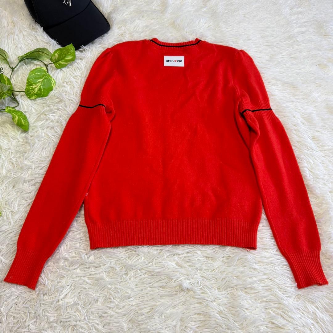 【アルチビオ】美品 ニットセーター オレンジ ロゴ 36サイズ S レディース