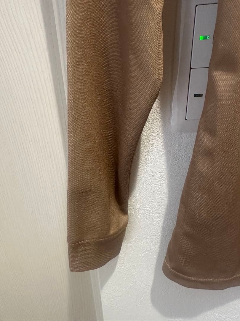 長袖ポロシャツ グレー ホワイト ロゴ