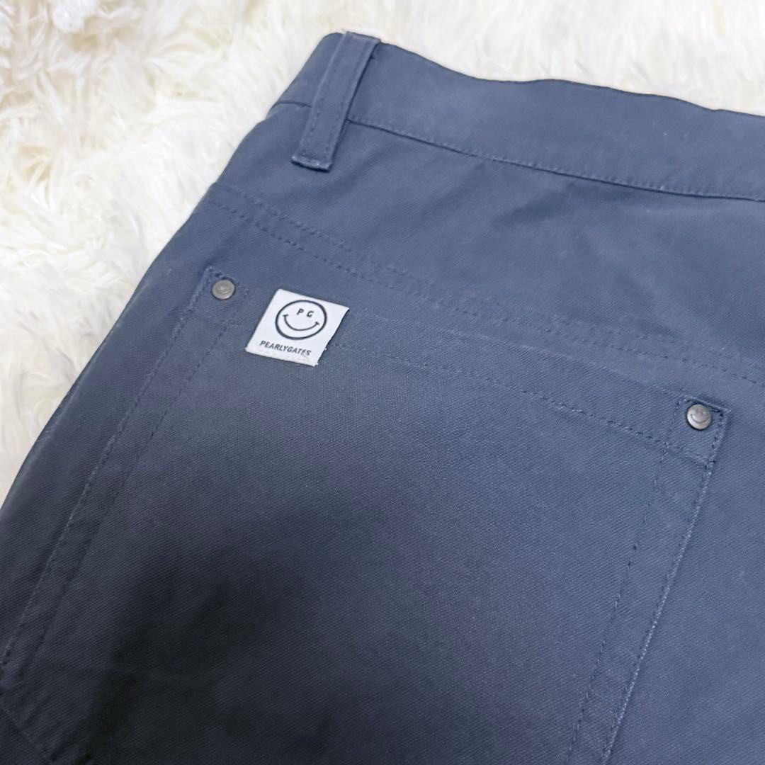 ✨未使用級✨ PG ゴルフパンツ サイズ5 メンズL相当 ネイビー スマイル柄