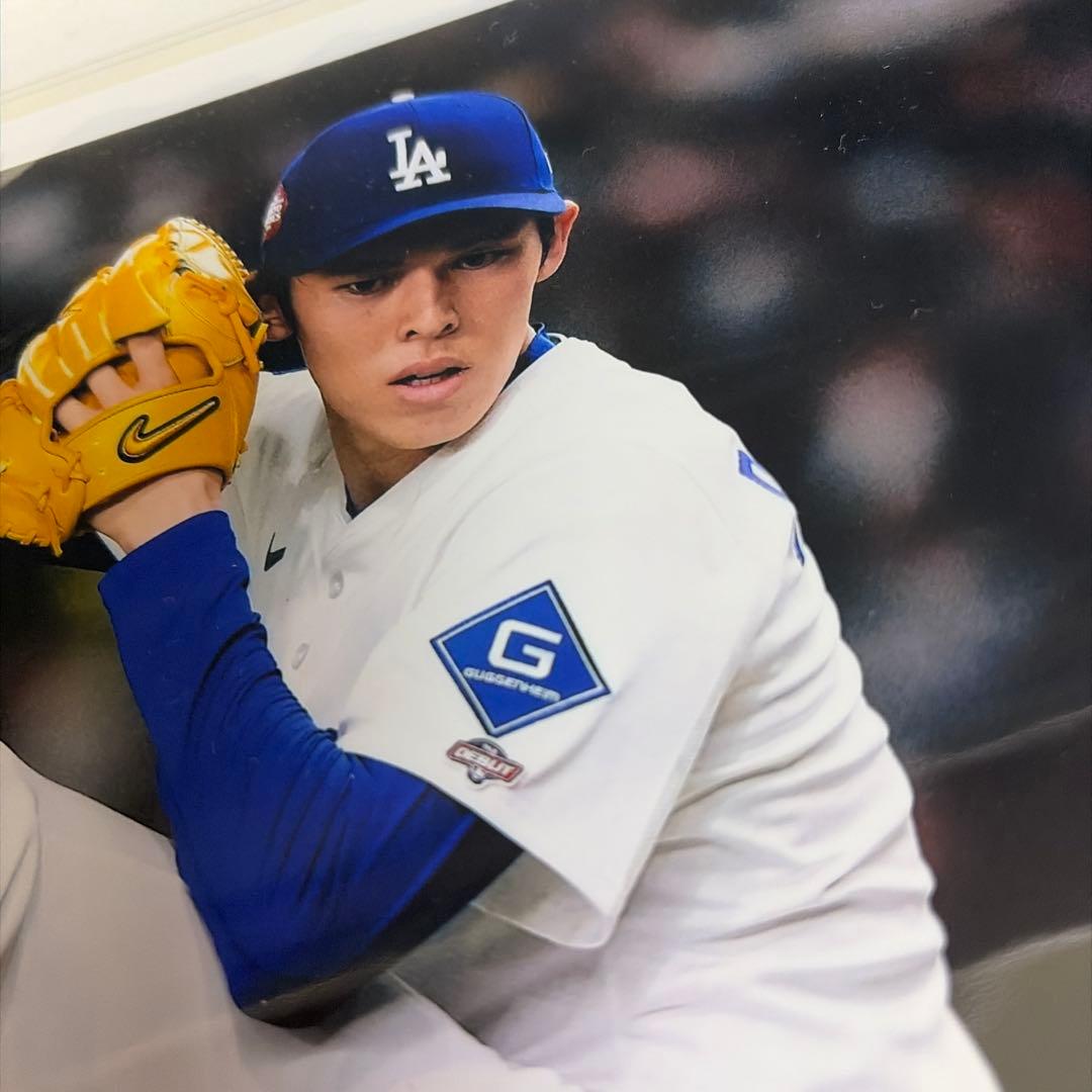 メジャーリーグ　佐々木朗希　直筆サイン入りフォト　ロスアンゼルスドジャース