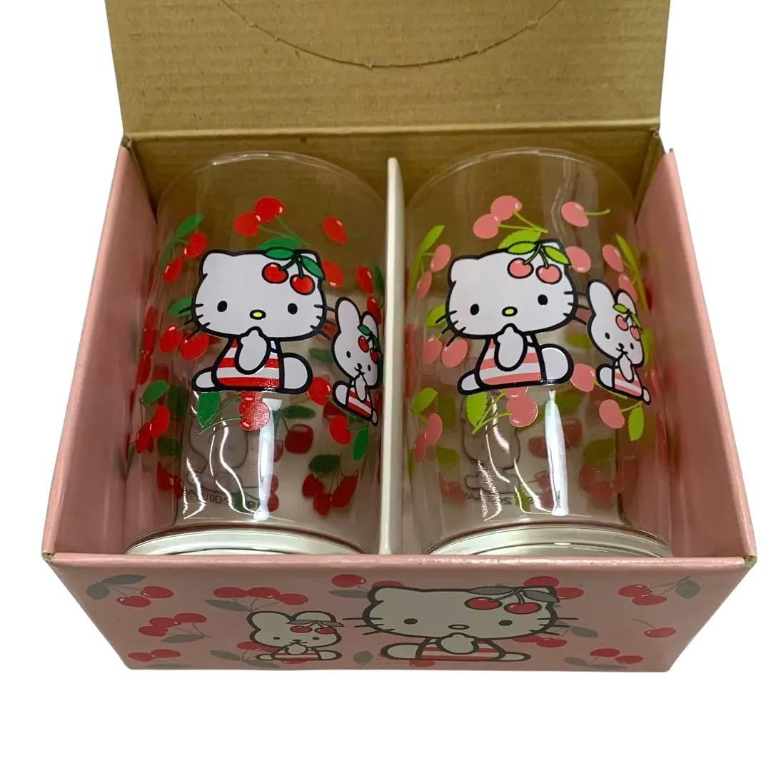 ▲ 当時物 サンリオ ハローキティ さくらんぼ グラス ペア　未使用品