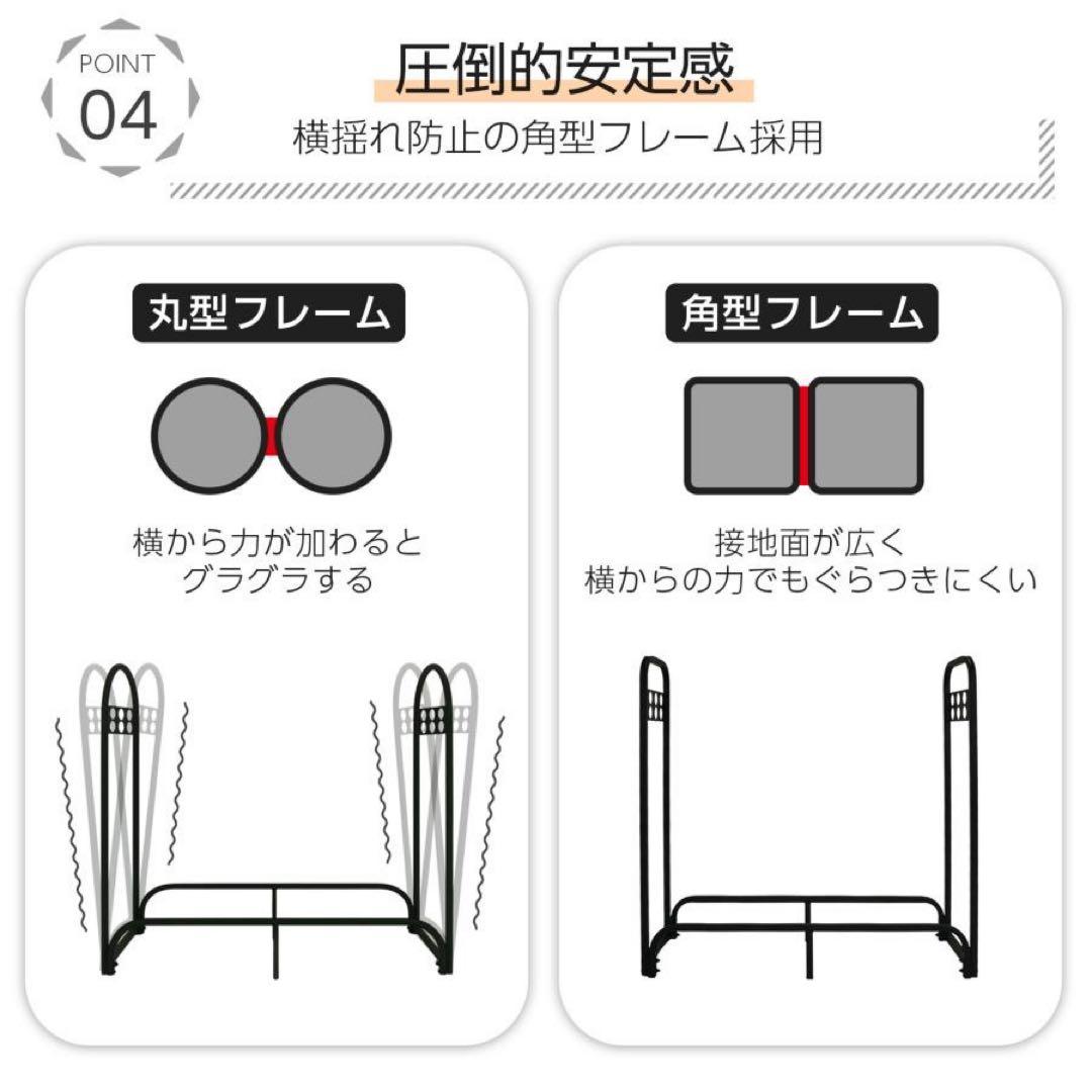 【新品】薪ラック 薪棚 薪ストッカー 通気性 安定 頑丈 ダブル 200cm
