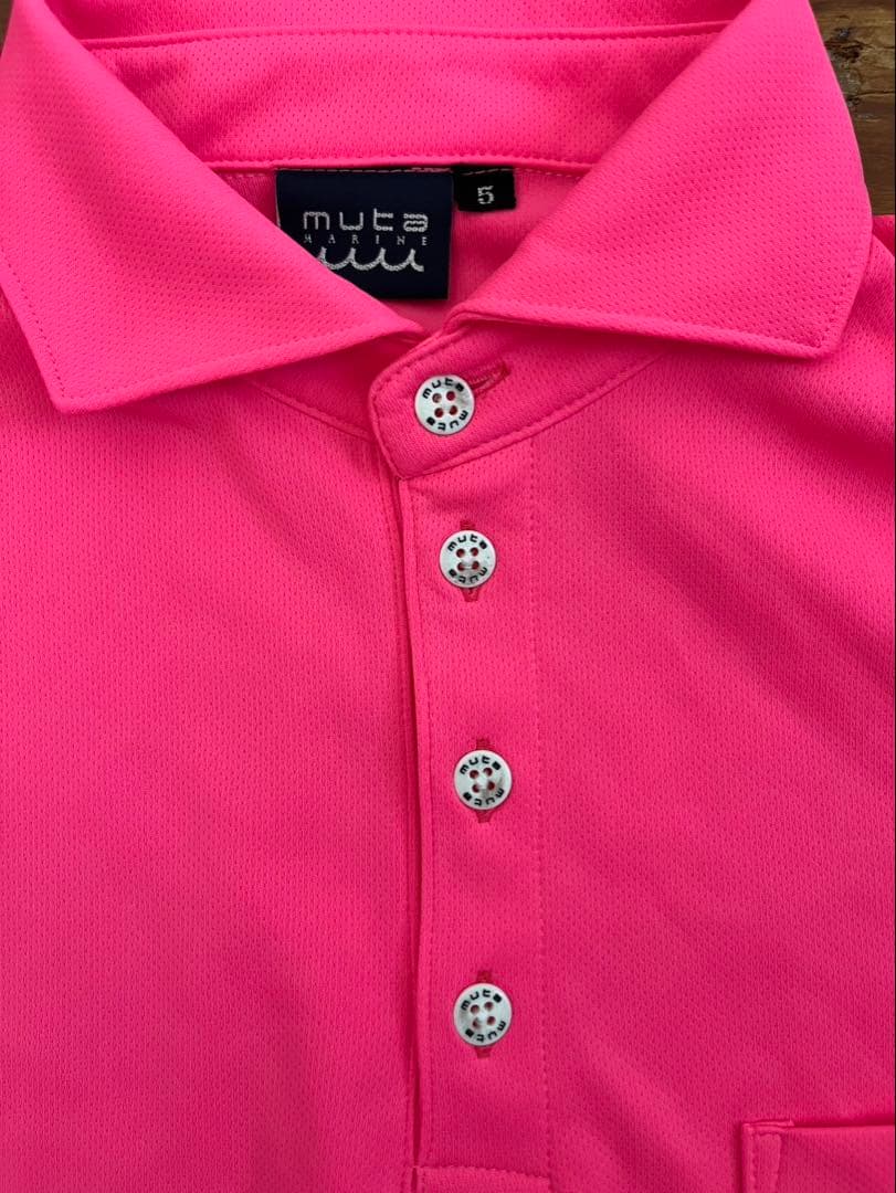 MUTA MARINE 完売　ヘムリブ ピンク　ポロシャツ サイズ5