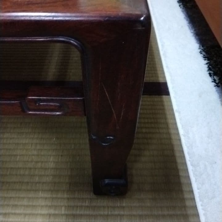 木製 正方形 座卓 唐木 花梨 ダークブラウン ちゃぶ台 スクエア