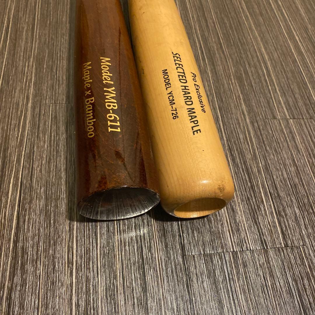 硬式木製バットBFJ1本メイプル✖️Bamboo1本