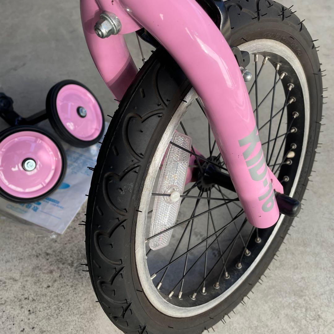【高級車】メルセデスベンツ　キッズ自転車　１６インチ　ピンク/シルバー