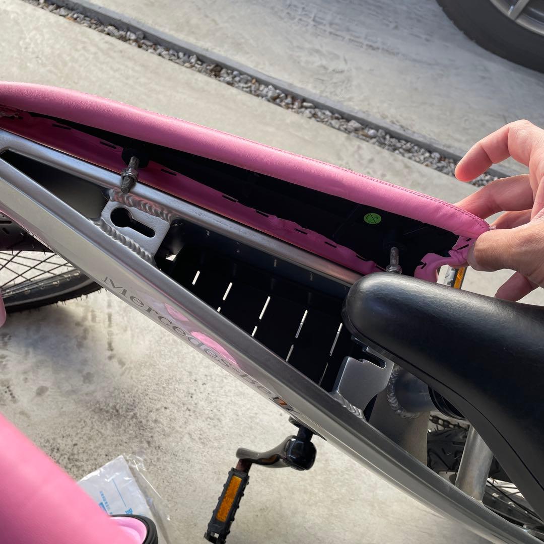 【高級車】メルセデスベンツ　キッズ自転車　１６インチ　ピンク/シルバー