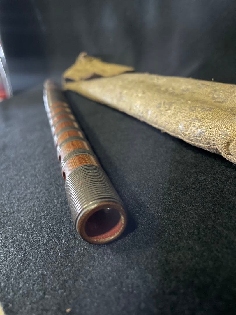 龍笛　本管　雅楽　樺巻　長さ39cm 江戸期時代物