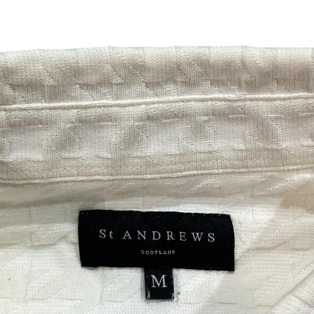 St ANDREWS セントアンドリュース 長袖 ポロシャツ M ホワイト