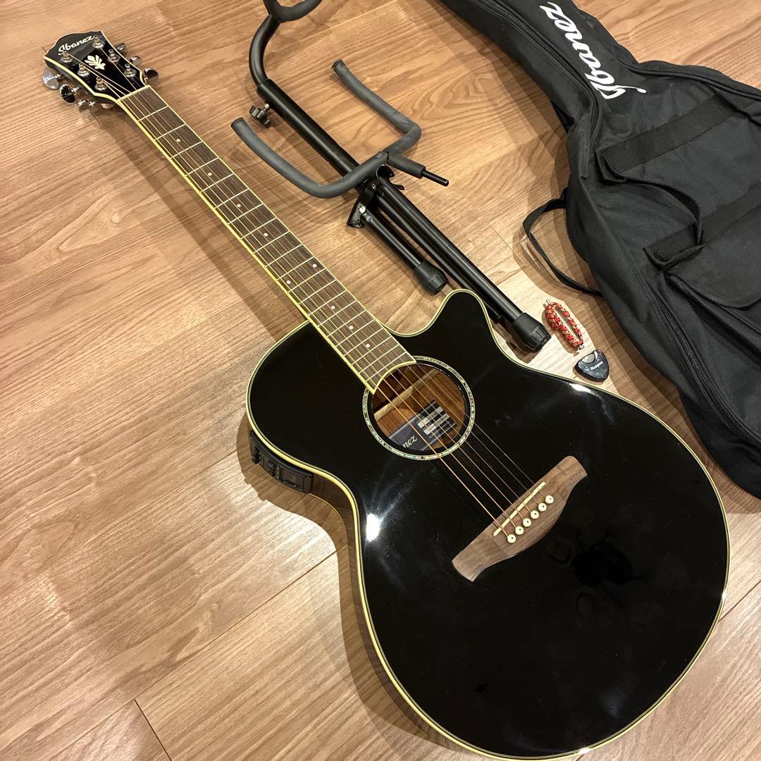 美品 Ibanez アイバニーズ エレアコ AEG10II 黒 ギター おまけ付