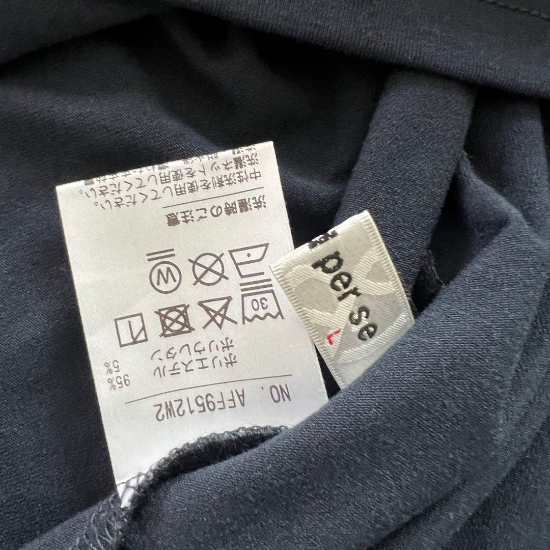 and per se アンパスィ　モックネック　半袖シャツ　レディース　L 半袖
