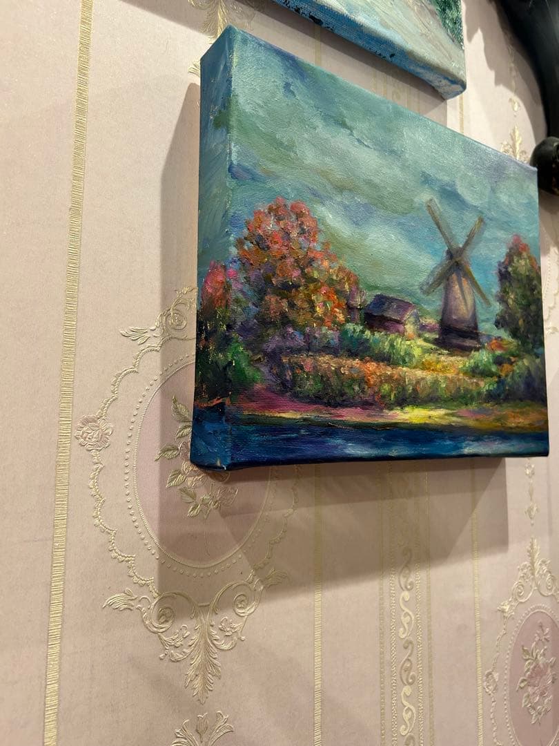 風車の油彩画