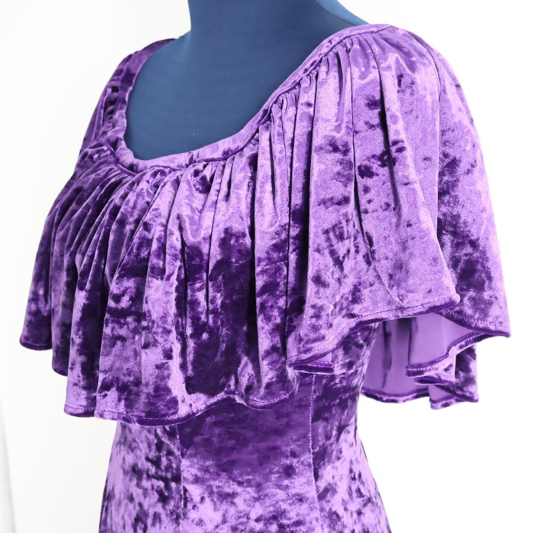 【美品 ハワイ製フラダンス用衣装】パープル ui no! ワンピースドレス ②