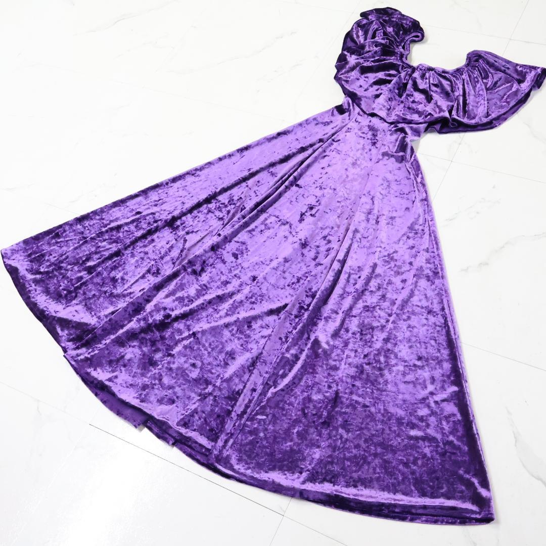 【美品 ハワイ製フラダンス用衣装】パープル ui no! ワンピースドレス ②