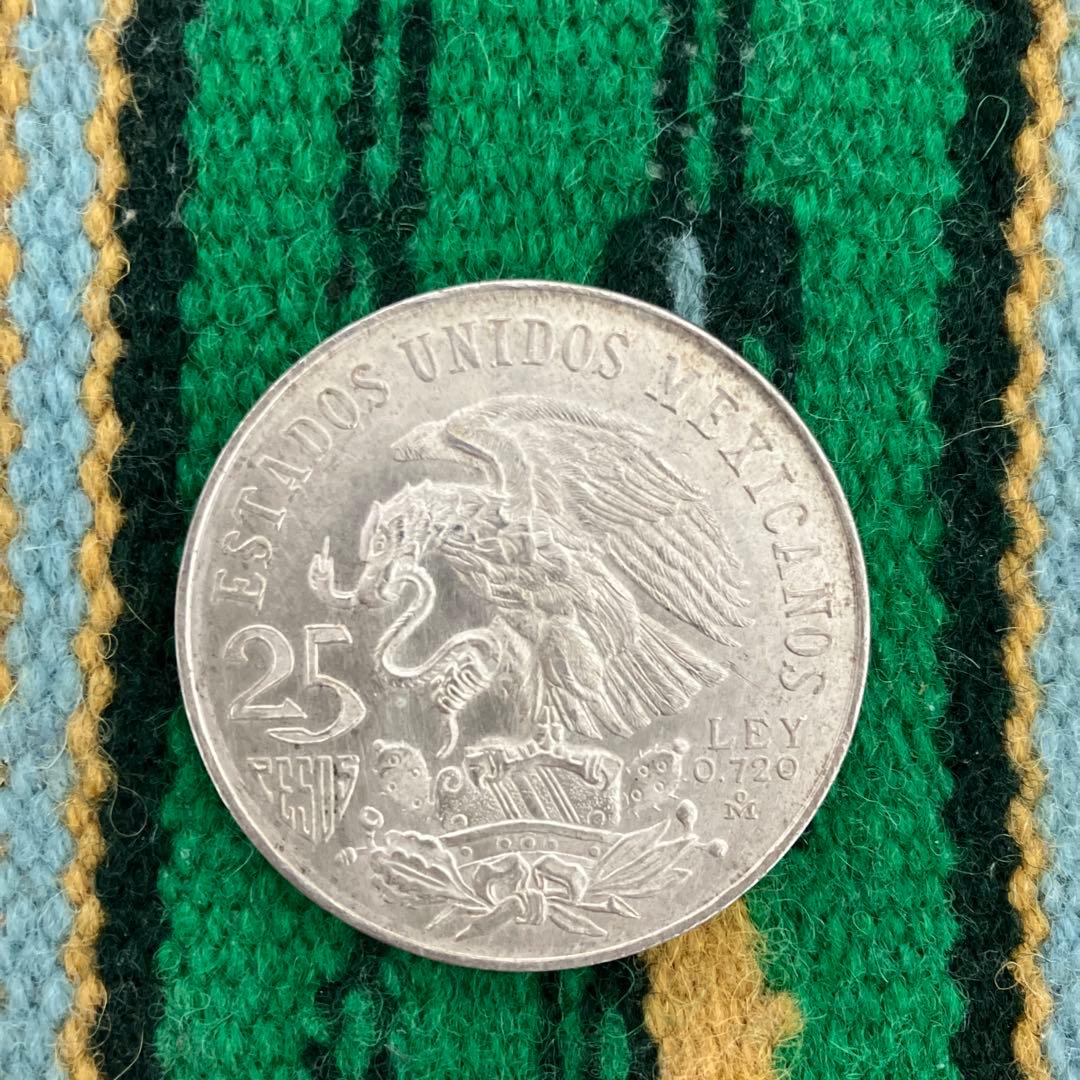 1968年　メキシコオリンピック　25ペソ　銀貨