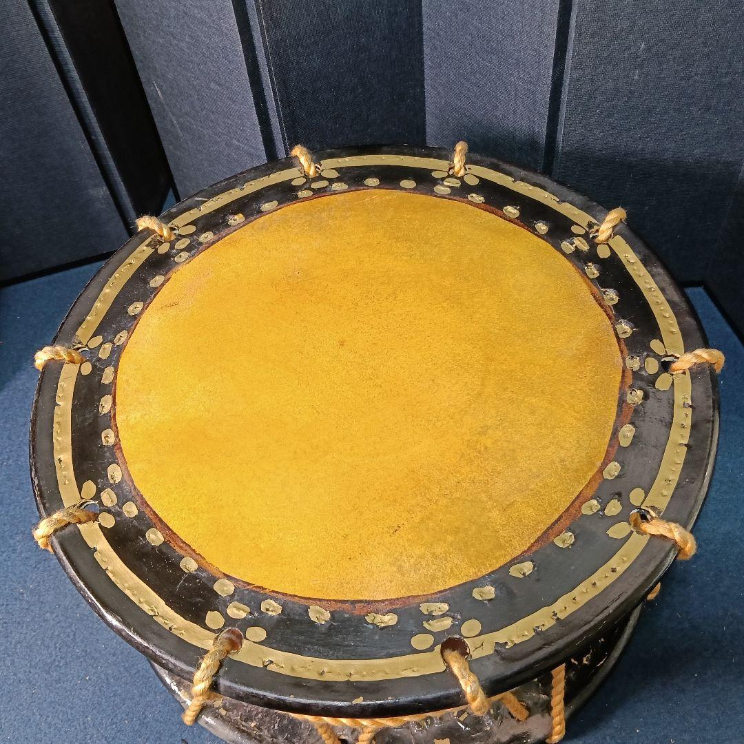 AP66 和太鼓 胴梨地 34cm 置台 バチ付 和楽器 締太鼓 祭 踊 能楽